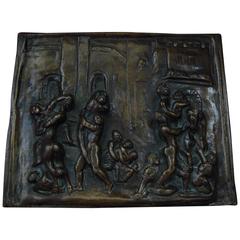  Early 16th Century Renaissance Bronze Plaque "Enlèvement Des Sabines"