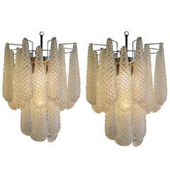 Pair of Italian Vintage Murano Chandeliers, 1990s