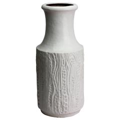 Mid-Century Modern West German White 'Reptile' Vase by Dieter Peter for Carstens