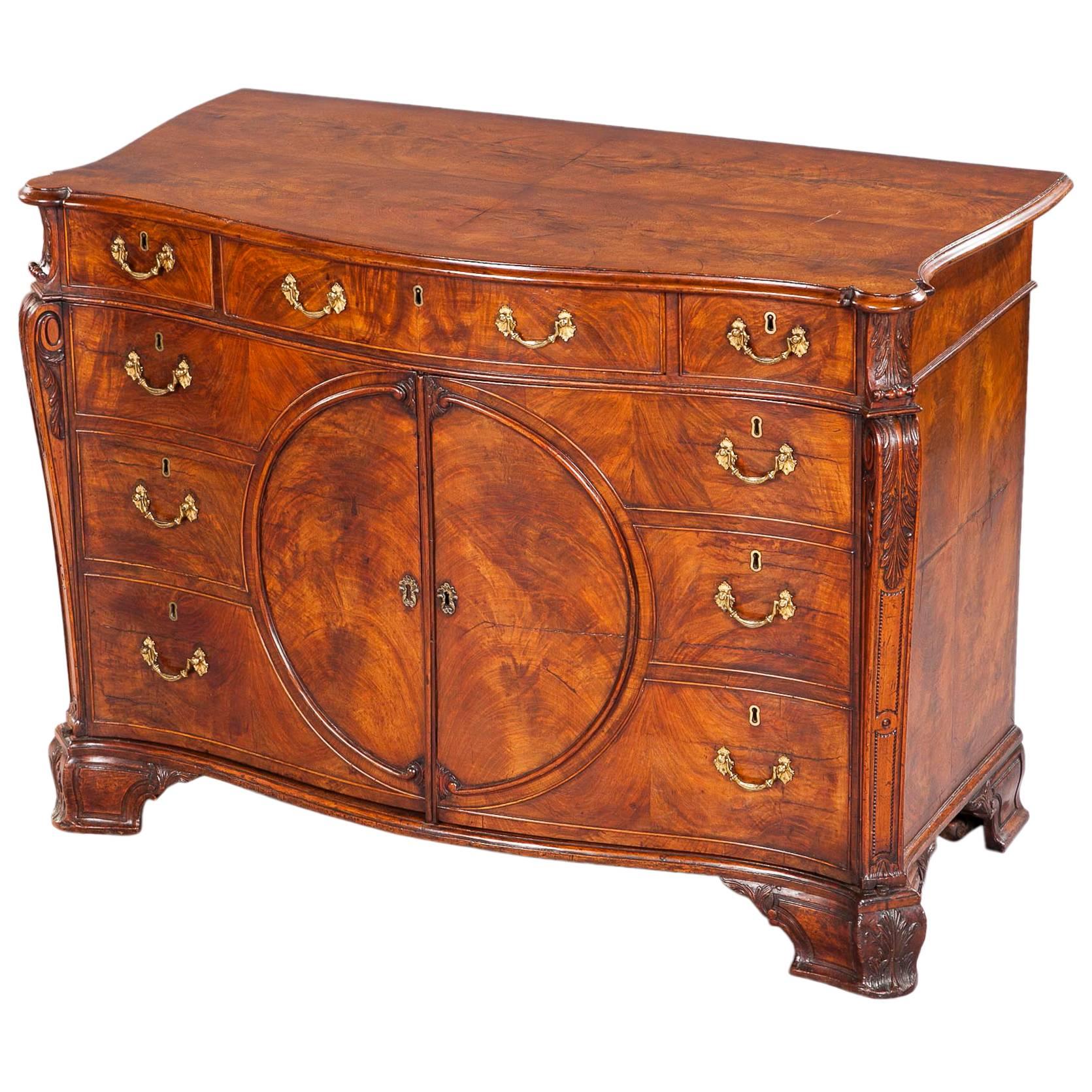 Important George III Figured Walnut Commode For Sale