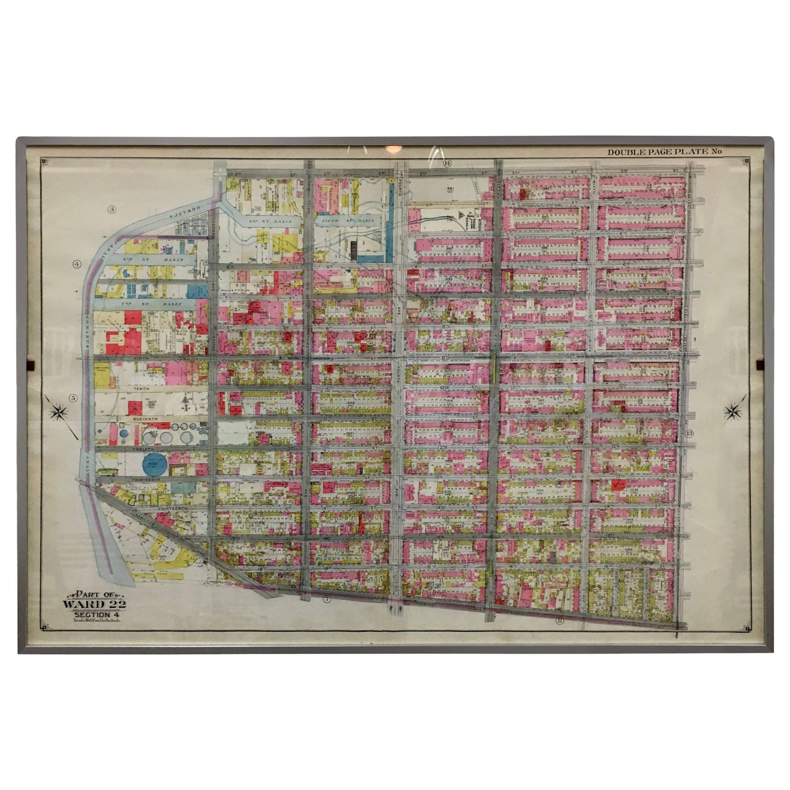 Rare 1916 Map of Brooklyn For Sale