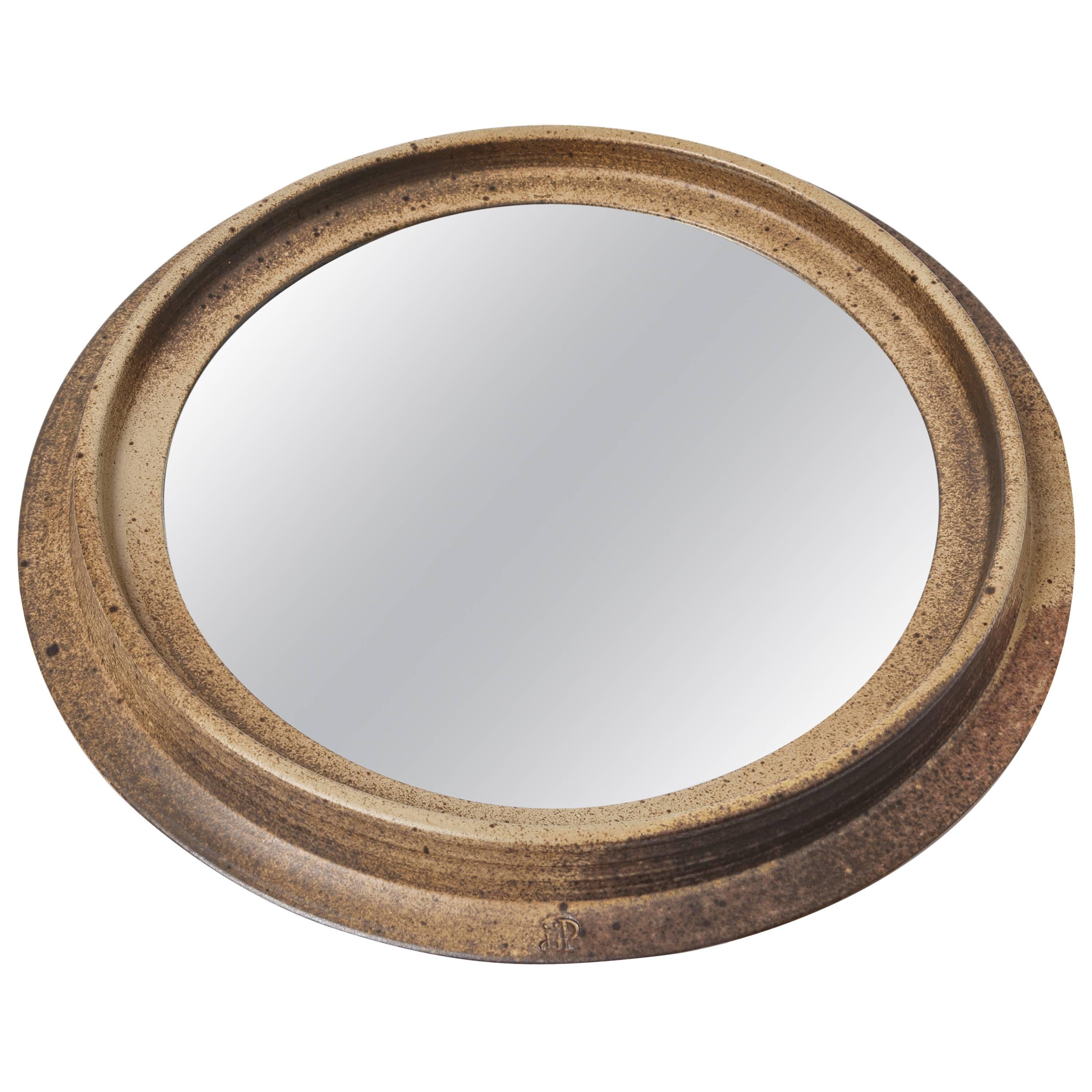 Large Stoneware Mirror by Jean-Jacques Prolongeau For Sale