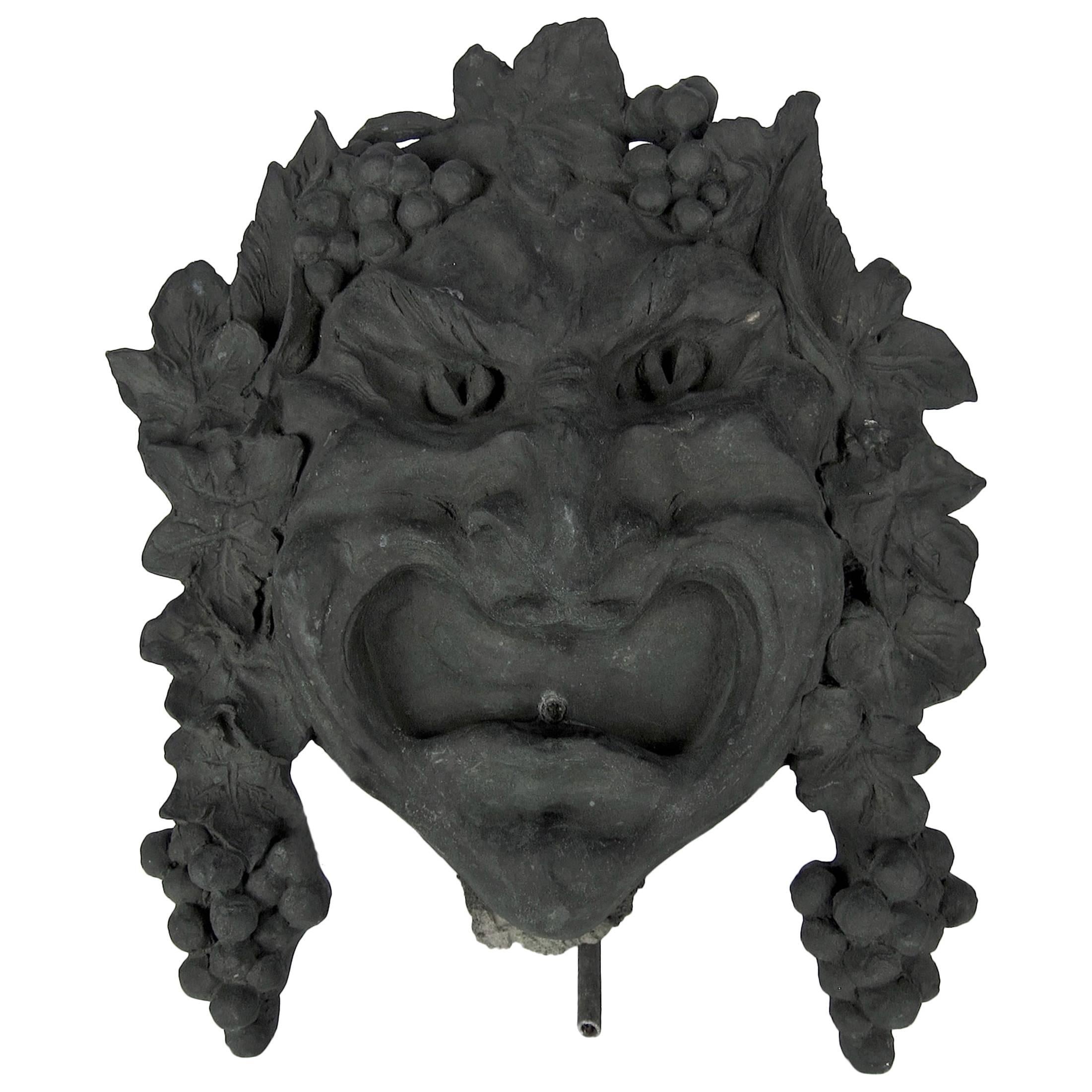 Bronze Bacchanalian Fountain Head Wall Sculpture by Marie Zimmermann circa 1915