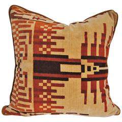 Custom Pillow Cut from an Amsterdam School Vintage Velvet Textile 5