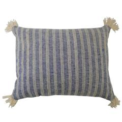 Pair of Antique 19th century French Wool And Cotton Striped Pillows