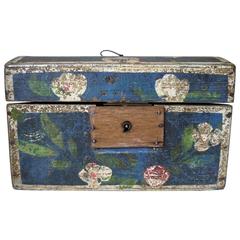 Small 1840s French Normandy Painted Marriage Box