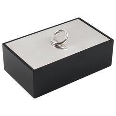 Silver Plate and Lacquer Vertigo Box Designed by Andrée Putman for Christofle