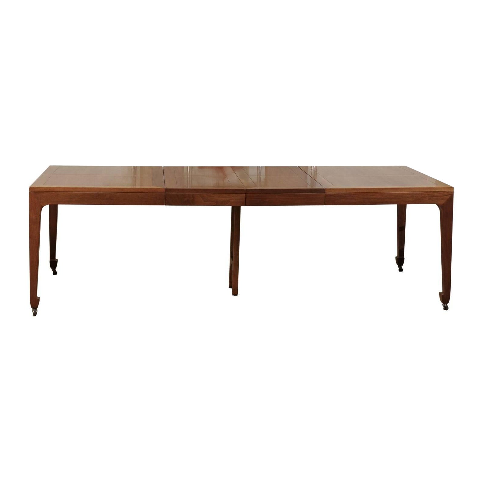 Breathtaking Restored Walnut Dining Table by Michael Taylor for Baker, c 1960