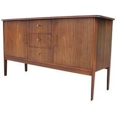 Vintage Beautiful Clean Lined Sideboard with Lovely Brass Hardware