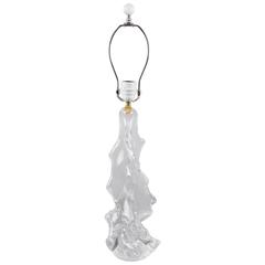 Sculptural Crystal Table Lamp by Schneider France Swirl Free-Form, circa 1950s 9
