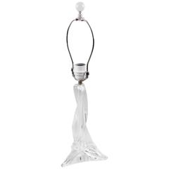 Saint Louis France Crystal Table Lamp Swirl Geometric Form, circa 1950s 10