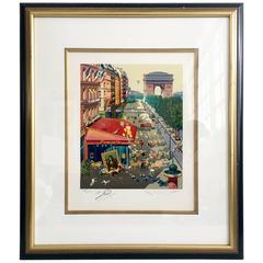 1985 Hiro Yamagata Serigraph, "Paris" Hand Signed LE 703/1000 2