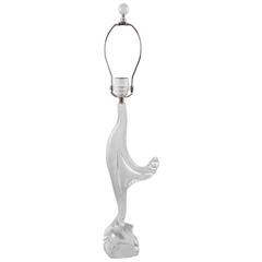 Daum France Signed Crystal Table Lamp Sculptural Shape, circa 1950s 8