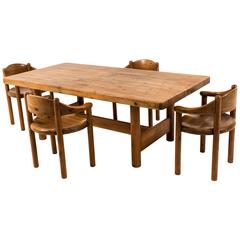 Rare and Large Mid-Century Modern Dining Room Table by Rainer Daumiller, 1970s