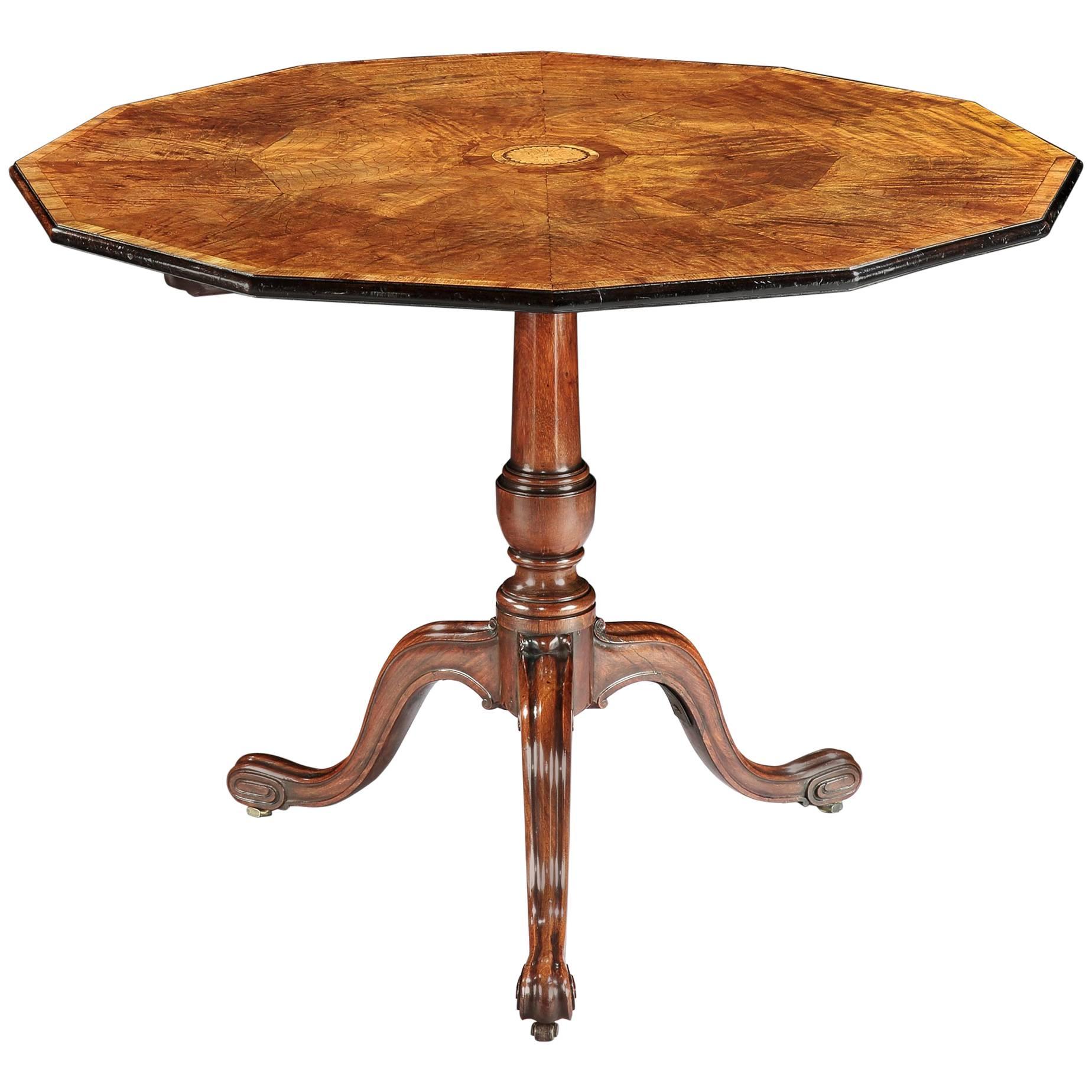 George III Padouk Tripod Table Attributed to Thomas Chippendale For Sale