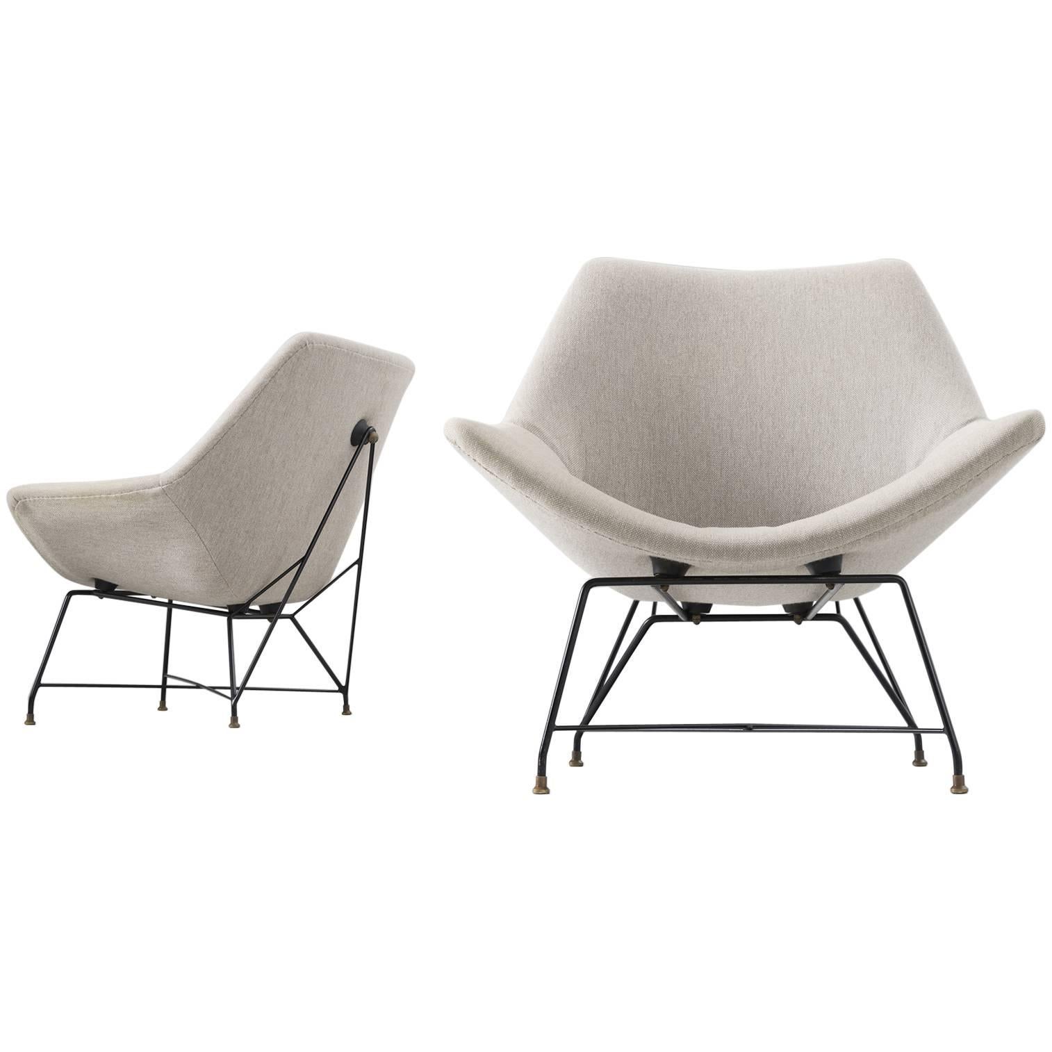 Augusto Bozzi Pair of Easy Chairs for Saporiti