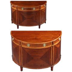 Pair of George III Demilune Gonçalo Alves Commodes 5