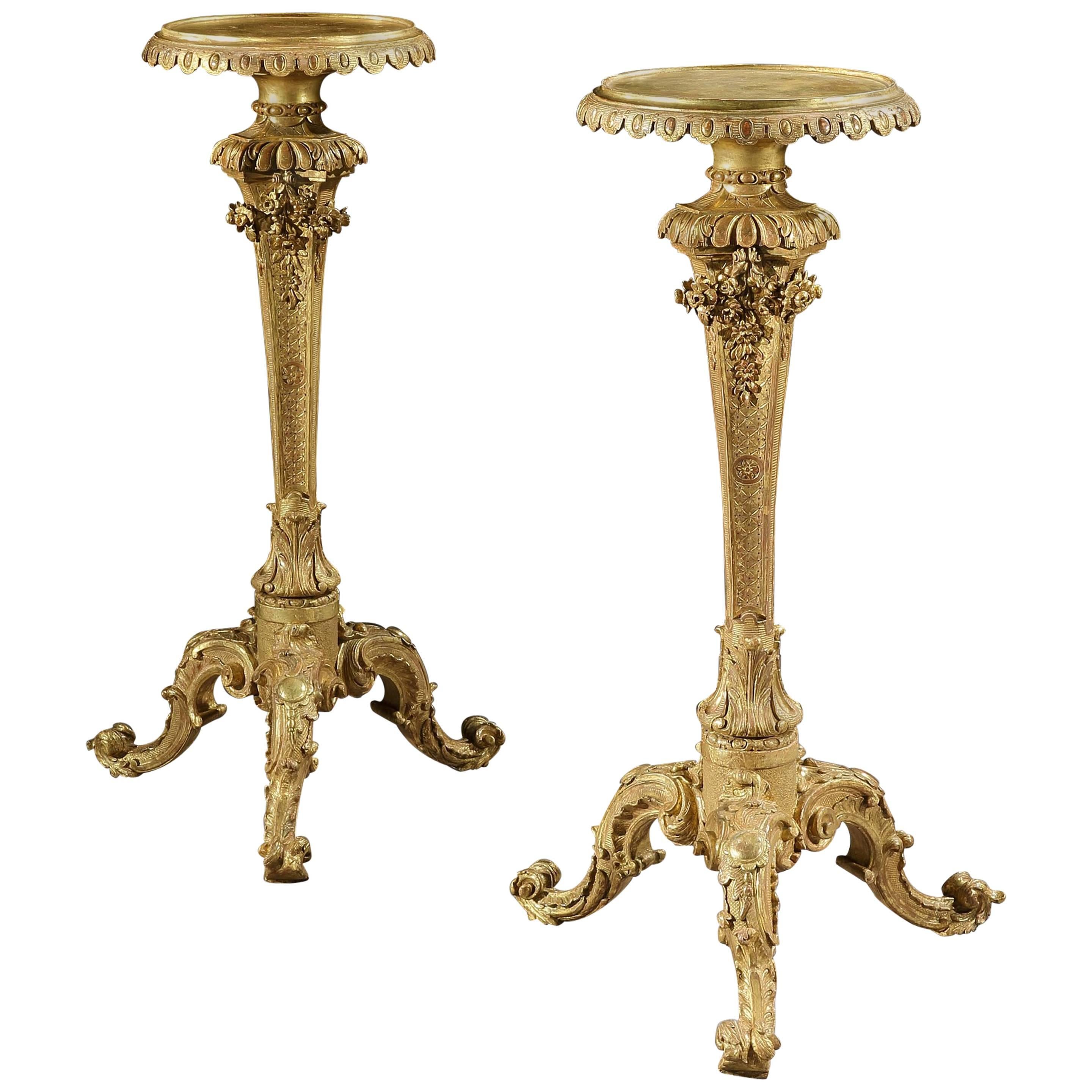 Pair of George II Giltwood Torchères For Sale