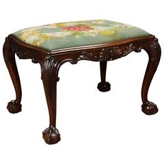 Chippendale Style Mahogany Needlepoint Stool 4