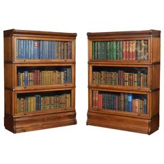 Pair of Mahogany Globe Wernicke Three Section Bookcases
