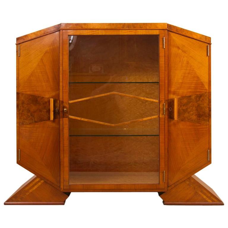 1920s Art Deco Satinwood Maple Display at 1stdibs
