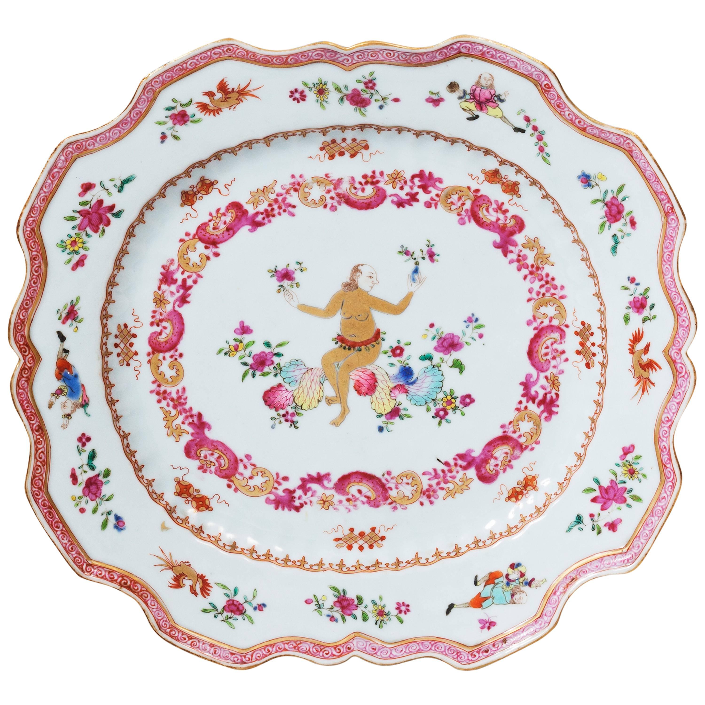Chinese Export Porcelain Dish of ''Compagnie des Indes, '' 18th Century For Sale