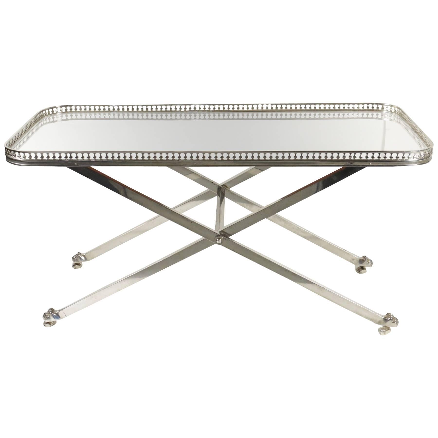 Maria Pergay 1960s Silver Plated Metal Occasional Table For Sale