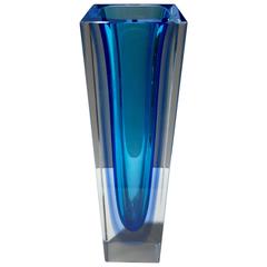 Blue Flavio Poli Murano Glass Vase