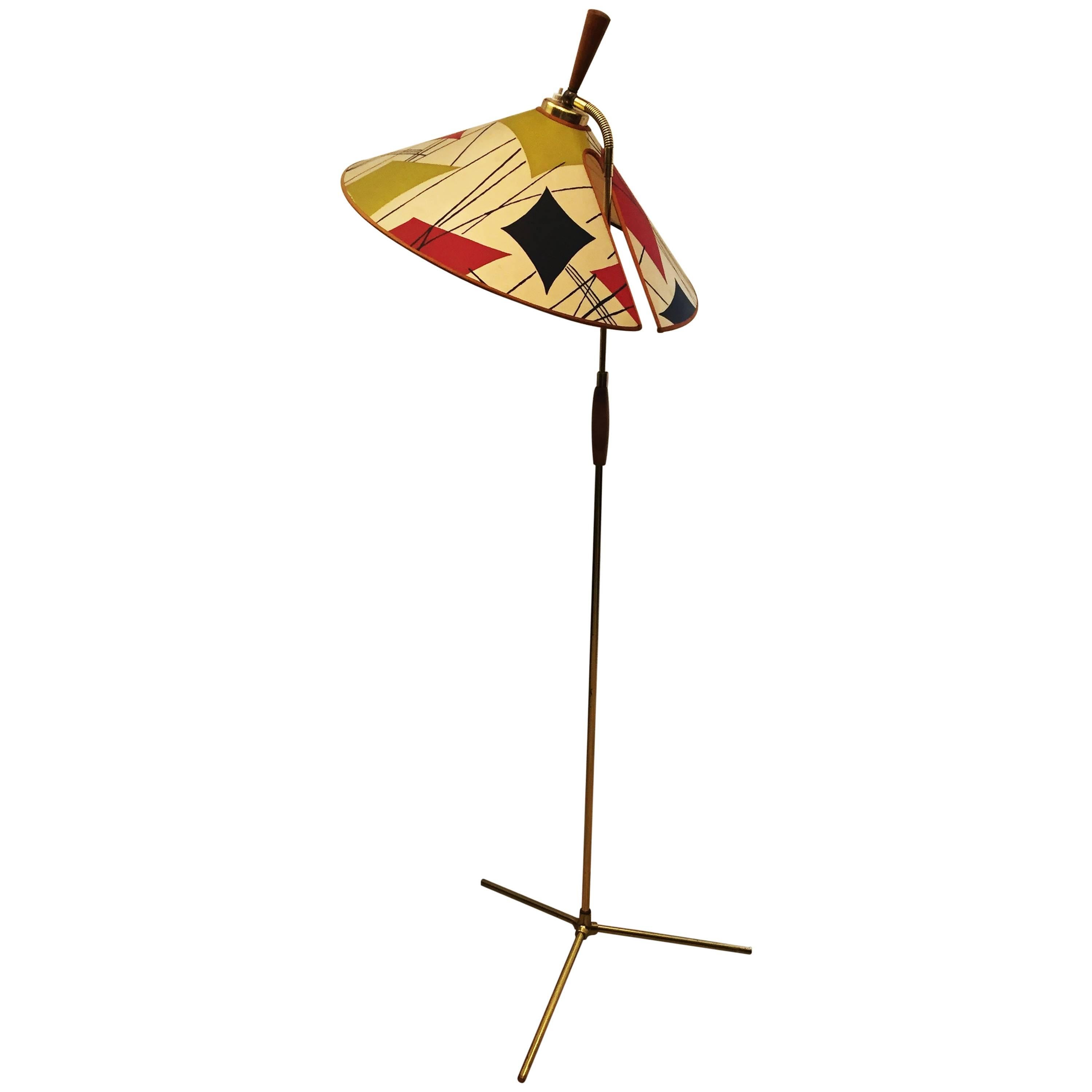 Beautiful Adjustable Brass Floor Lamp by Rupert Nikoll