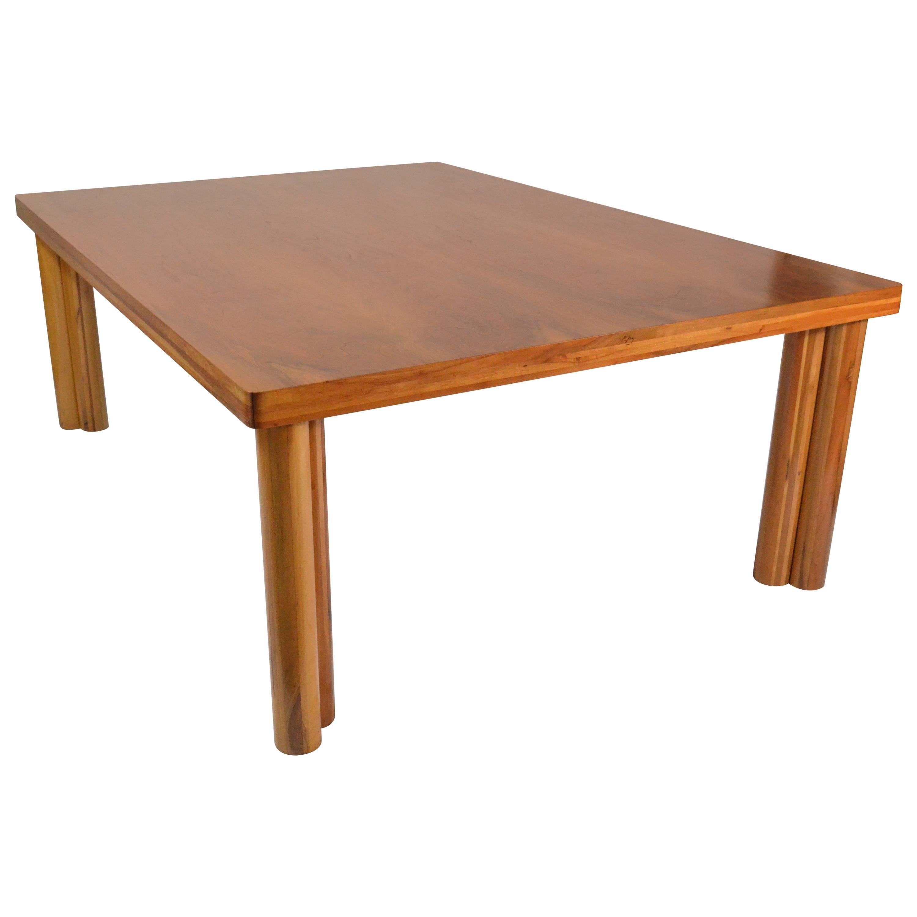Big Walnut wood Table designed by Carlo Scarpa for Bernini in 1976 
