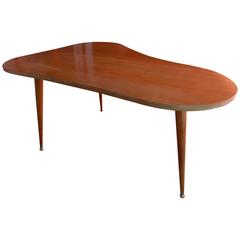 Italian Wood Varnished Free-Form Coffee Table, circa 1960