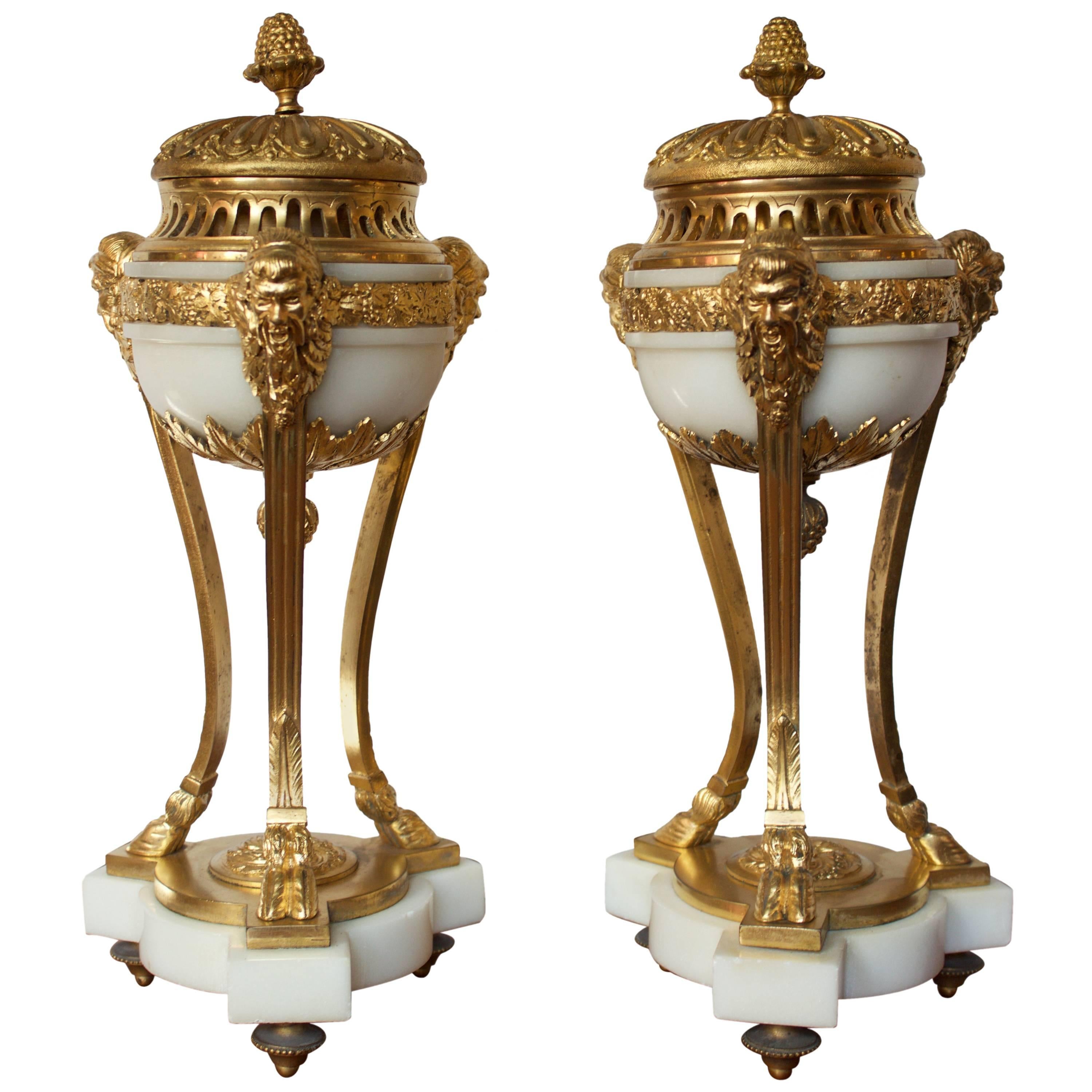 Pair of Early 19th Century French Incense Burners Louis XVI Style For Sale