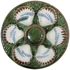 Longchamp French Majolica Basket Weave Oyster Plate