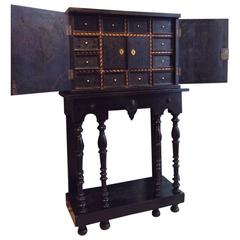 Rare Small Cabinet on Stand, 17th Century France or Flanders