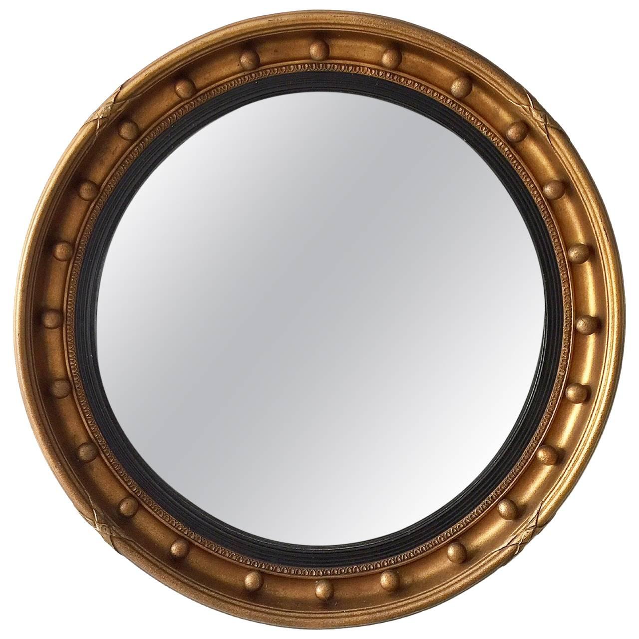 Regency Style Mid-20th Century Gilt Convex Mirror