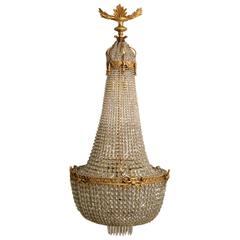 Empire Style Gilt Bronze Basket Chandelier