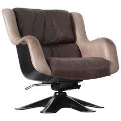 Yrjo Kukkapuro 'Karuselli' Lounge Chair in Brown Leather Upholstery 9