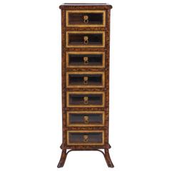 Mid Century Faux Bamboo and Tortoiseshell Seven Drawer Chest 2