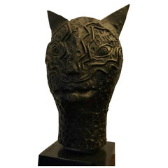 Bronze Cat Signed Jean Cocteau