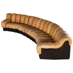 De Sede DS-600 Non Stop Sectional Sofa in Cognac Leather