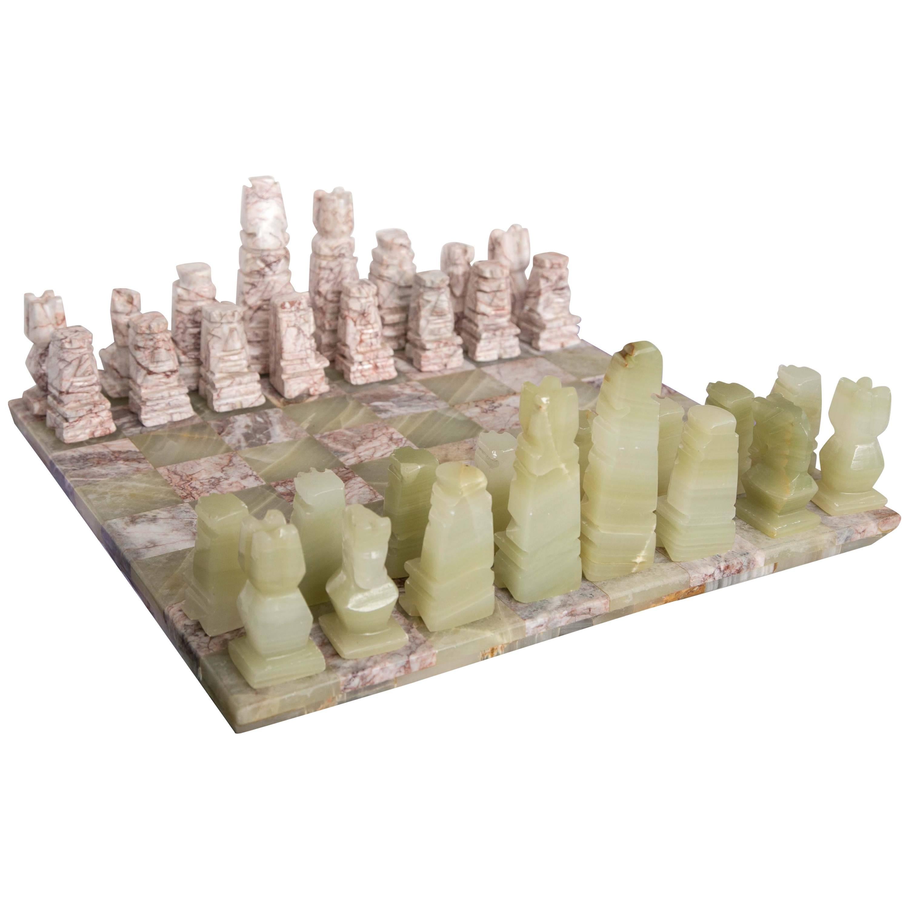 Check-Mate! Hand-Carved Marble and Granite Chess Set