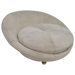 Large Scale Milo Baughman Round Chaise Lounge Chair, Mid-Century Modern