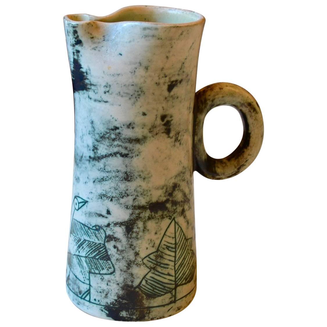 Large Ceramic Pitcher by Jacques Blin, France, 1950 For Sale