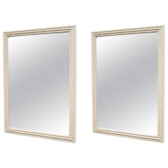 Pair of Faux Bamboo Wood Mirrors