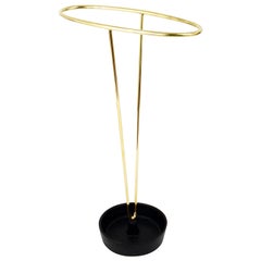 Retro Karl Hagenauer Mid-Century Brass Umbrella Stand, Austria, 1950s