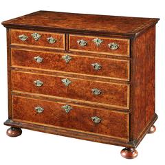 Rare Queen Anne Burr Yew Chest of Drawers 6