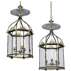 Pair of George III Ormolu and Bronze Hall Lanterns 4