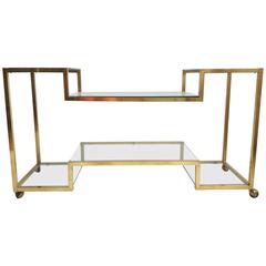 Italian Brass and Glass Console Table