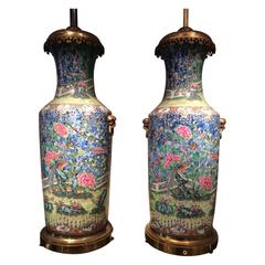 Pair of Fine Chinese Famille Rose Mounted Vases, China, circa 1850 7