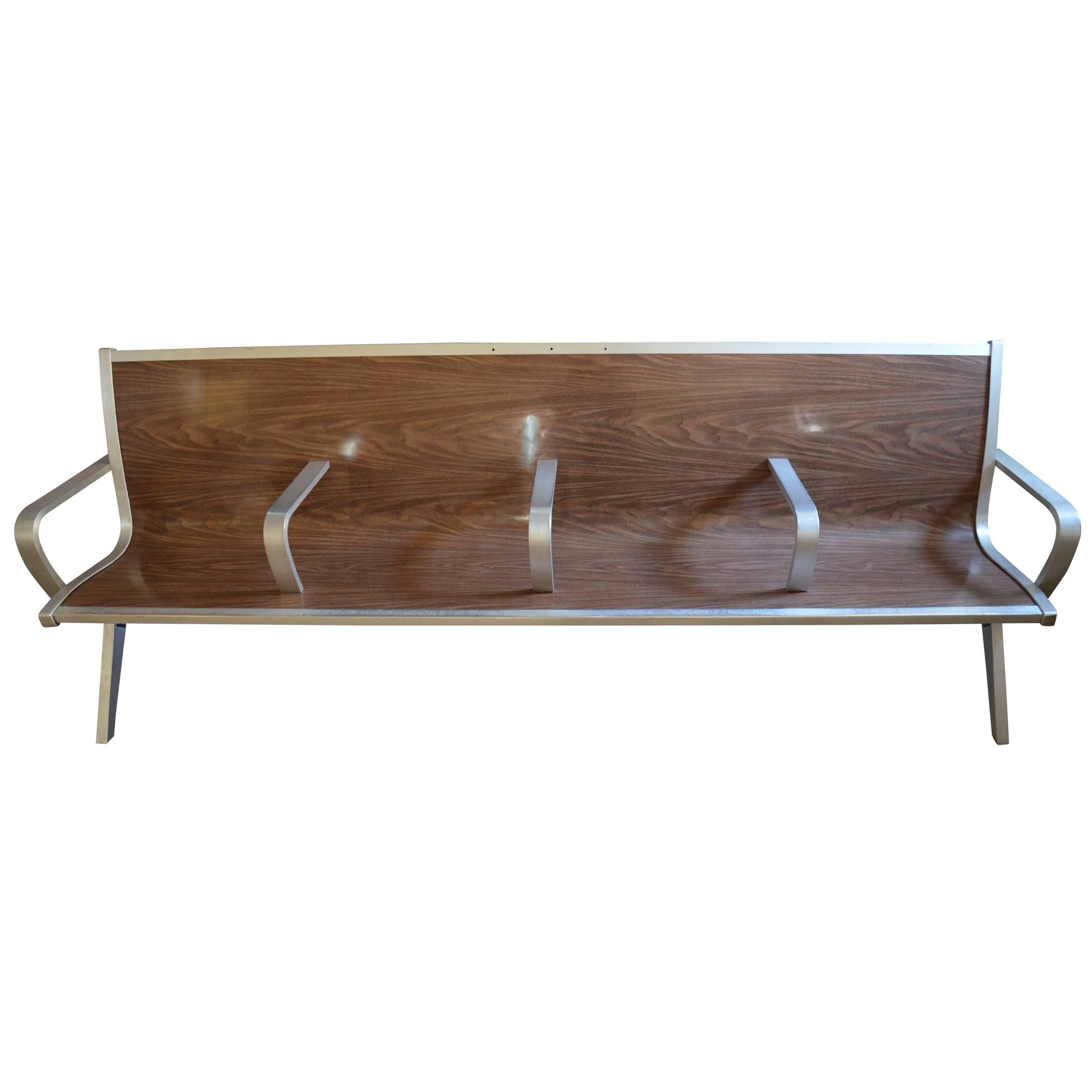 Mid-Century Bench from Waiting Room of Train/Bus Depot